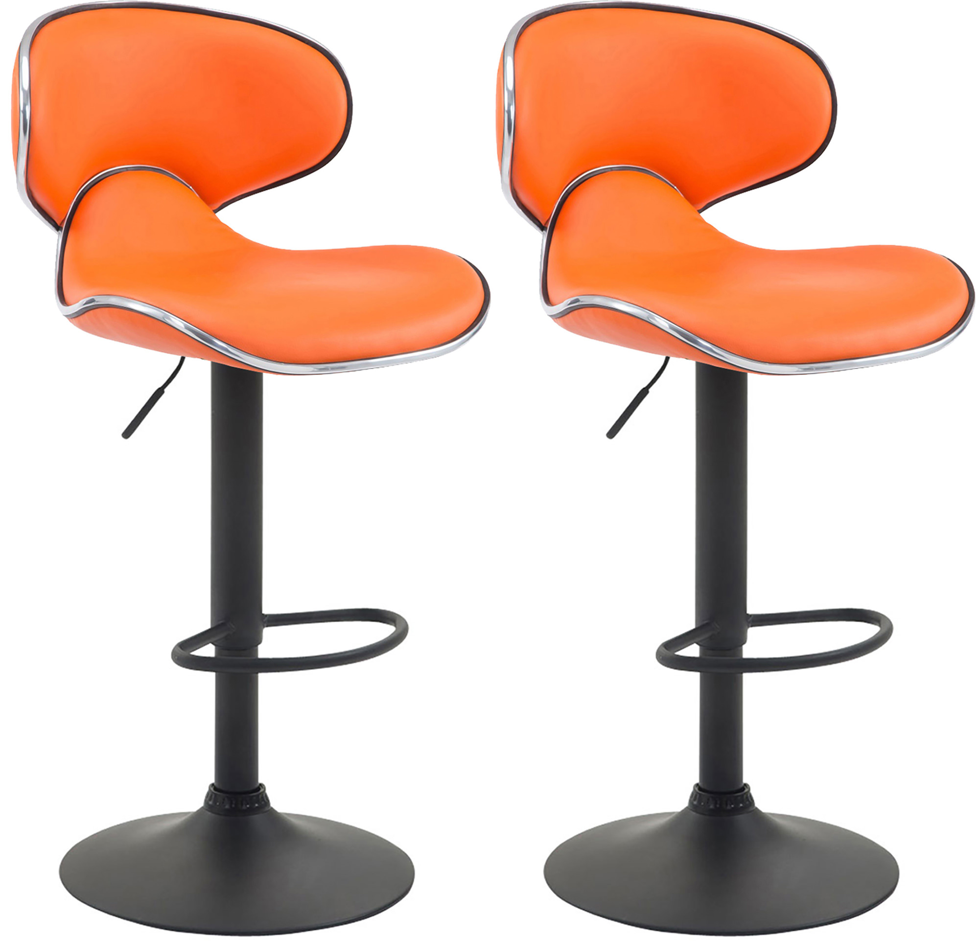 2er Set Barhocker Las Vegas V2 Kunstleder Schwarz