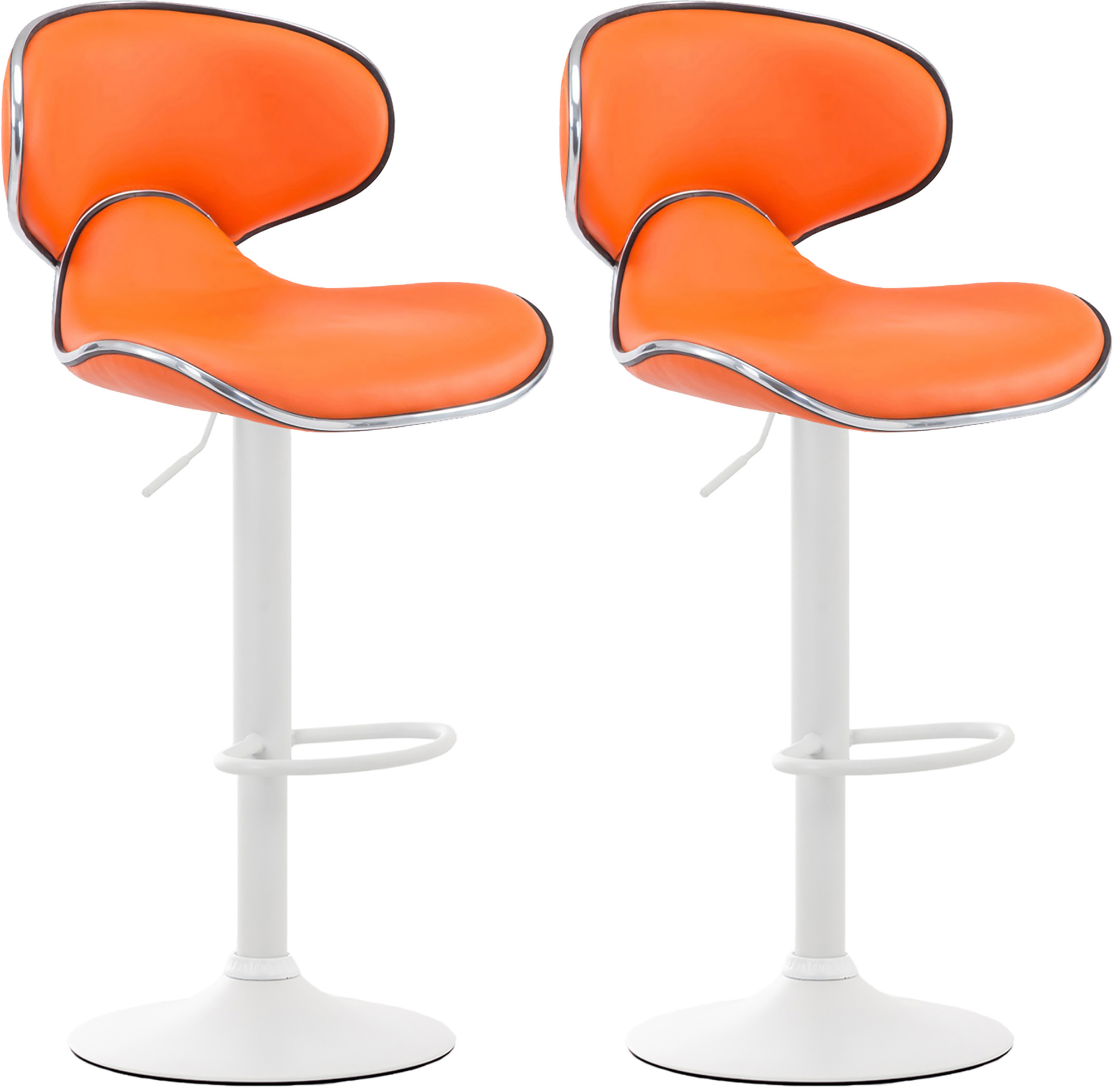 2er Set Barhocker Las Vegas V2 Kunstleder Weiß