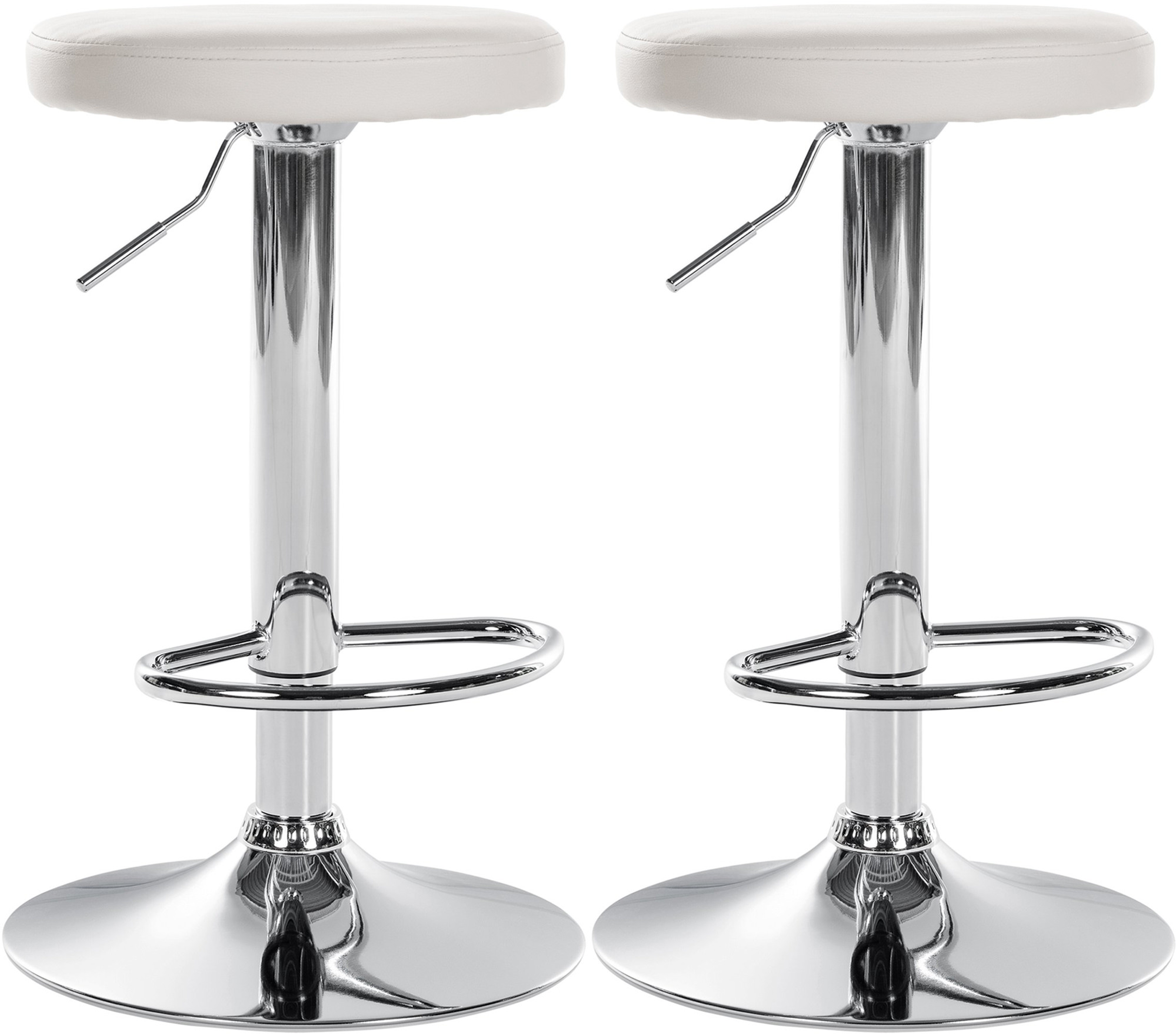2er Set Barhocker Ponte Kunstleder Chrom