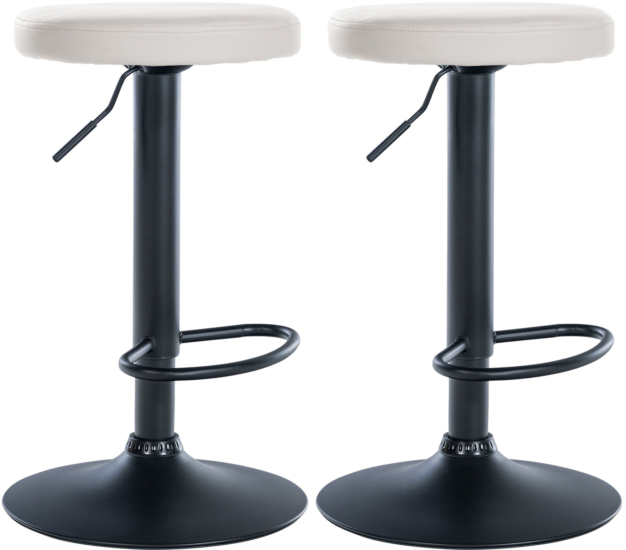 2er Set Barhocker Ponte Kunstleder Schwarz
