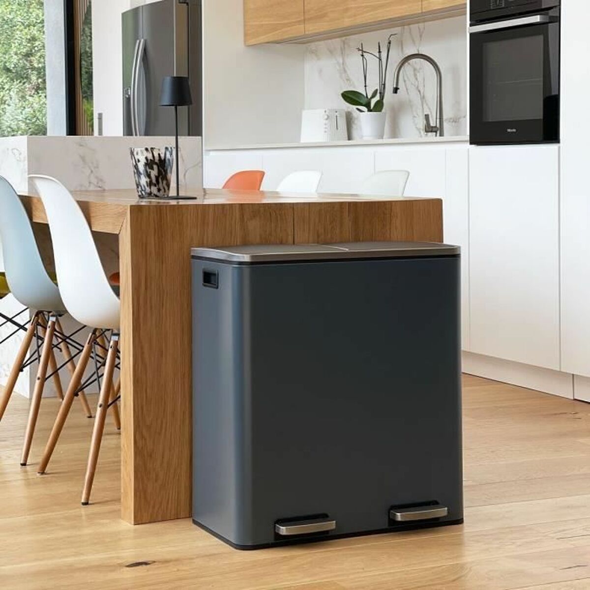 Secchio Della Spazzatura Kitchen Move Grigio Acciaio Inossidabile 60 L - Image 3