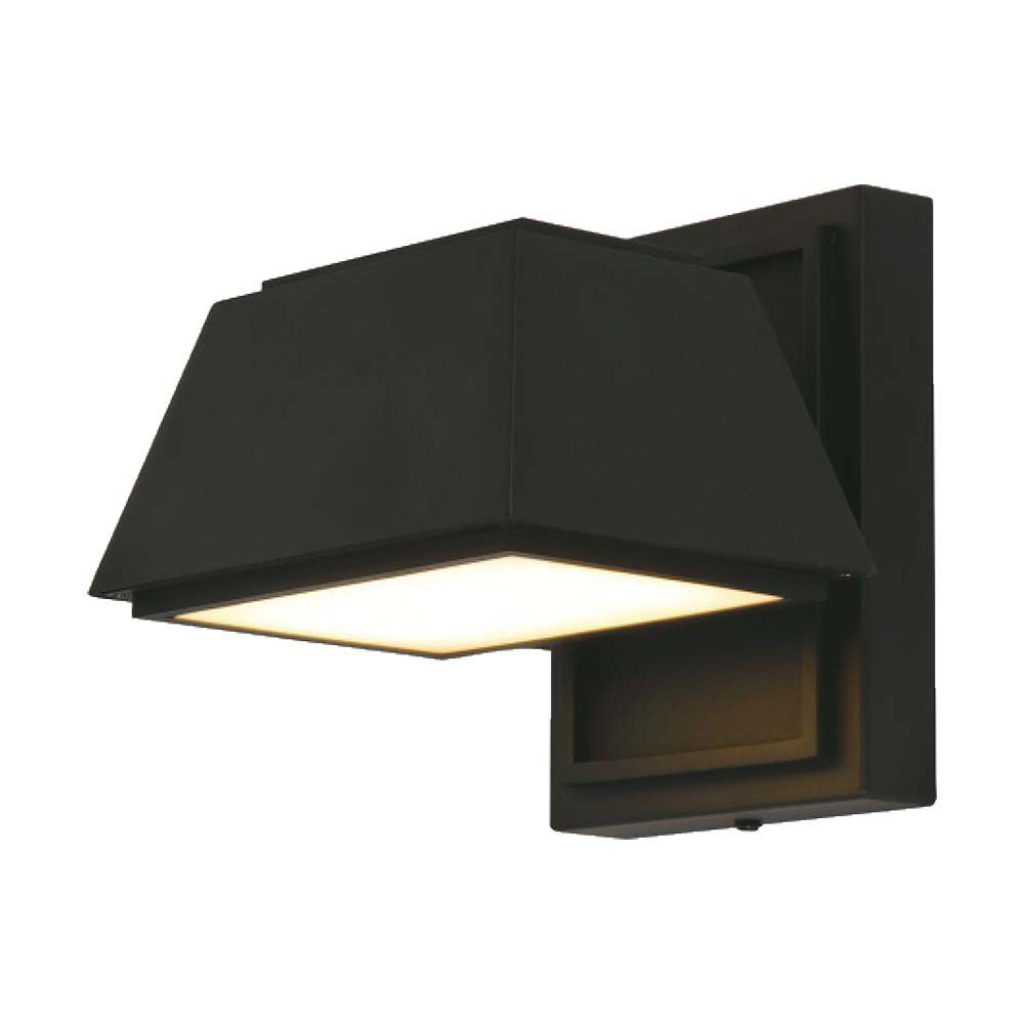 15w Led Outdoor Wall Light (l16*w16.5*h16.4mm) 3000k Black Body Ip65