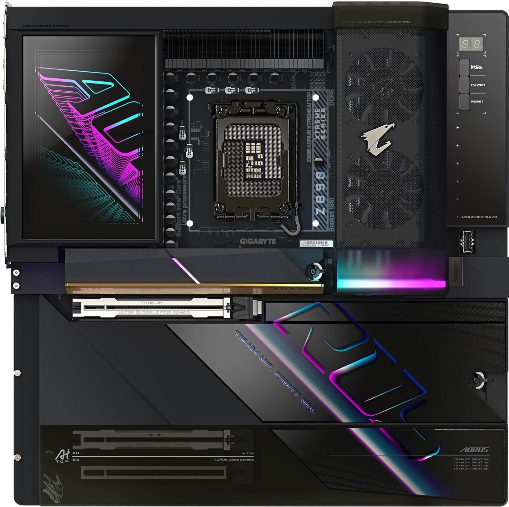 Gigabyte Aorus Z890 A Xtreme Ai Top - Motherboard - E-Atx - Lga1851-Sockel - Z890 Chipsatz - Usb4, Usb 3,2 Gen 2, Usb 3,2 Gen 1, UsB-C 3,2 Gen 2x2 -
