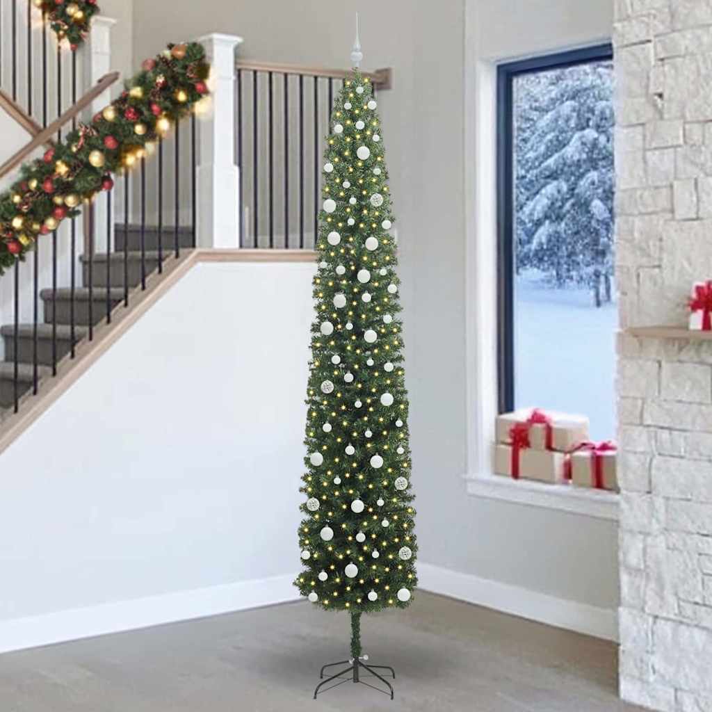 Albero Di Natale Artificiale Con 300 Led Verde 270 cm