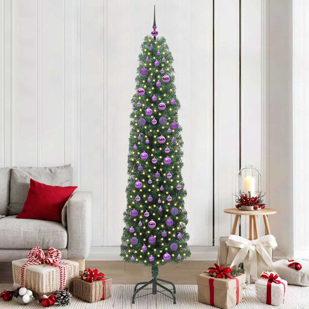Albero Di Natale Artificiale Con 300 Led Verde 210 cm