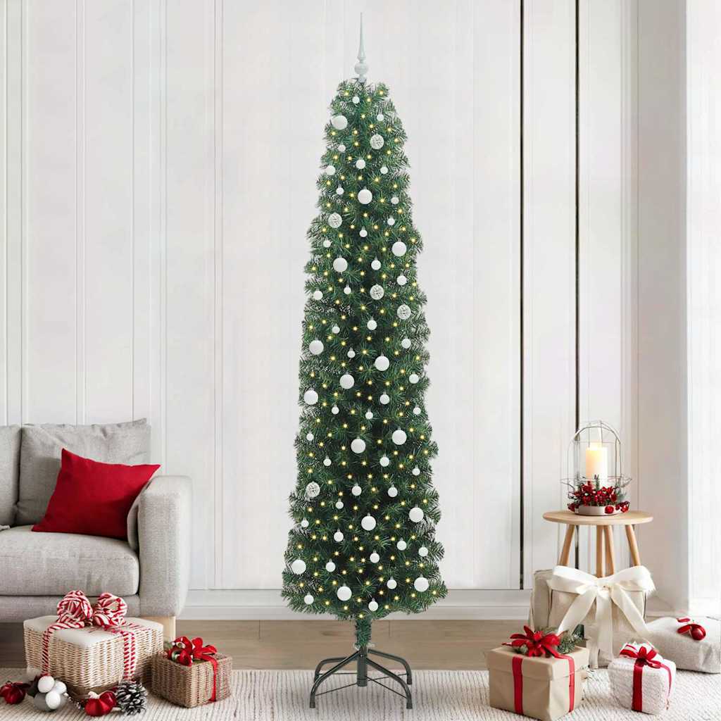 Albero Di Natale Artificiale Con 300 Led Verde 240 cm