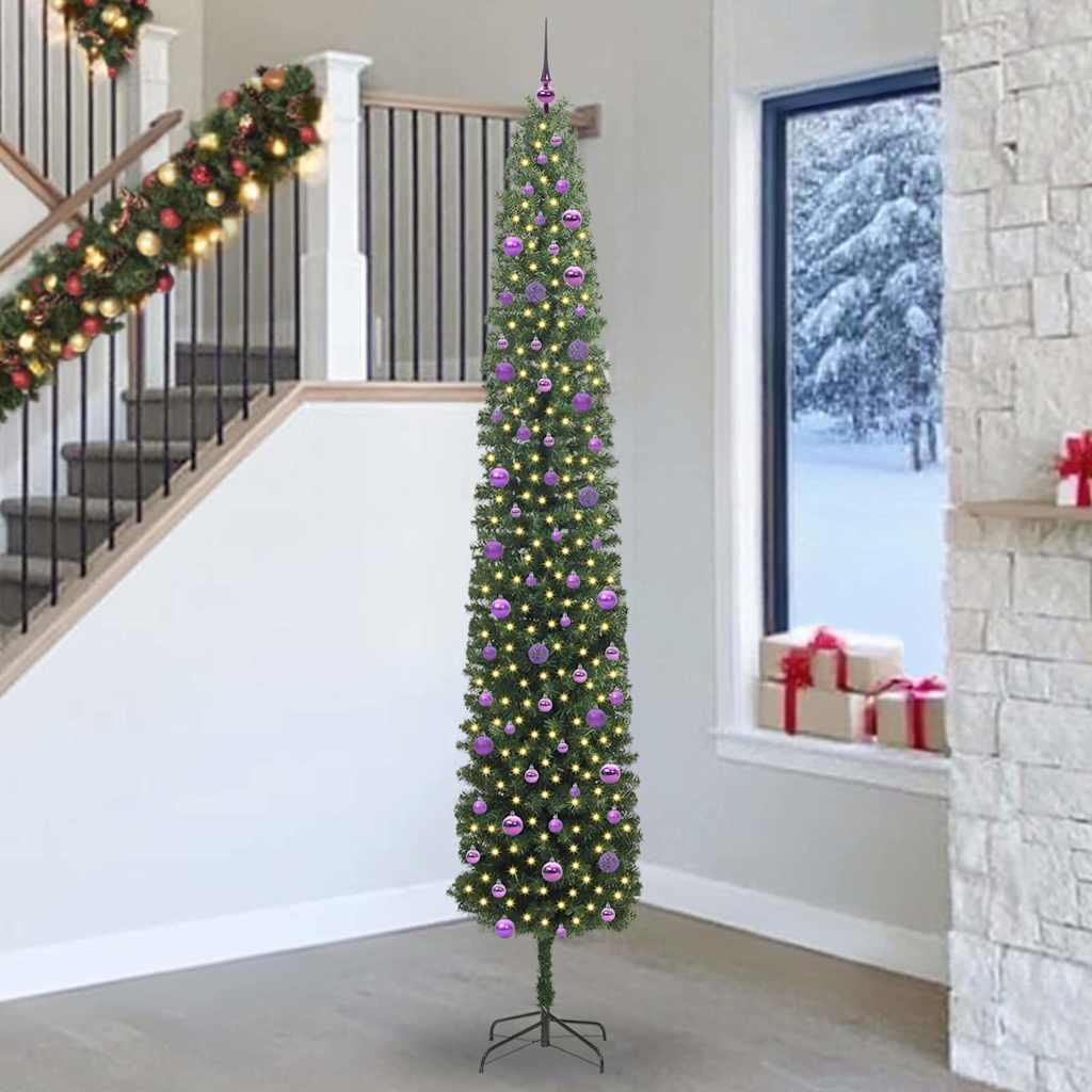 Albero Di Natale Artificiale Con 300 Led Verde 270 cm