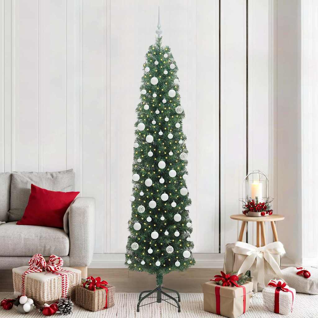 Albero Di Natale Artificiale Con 300 Led Verde 210 cm