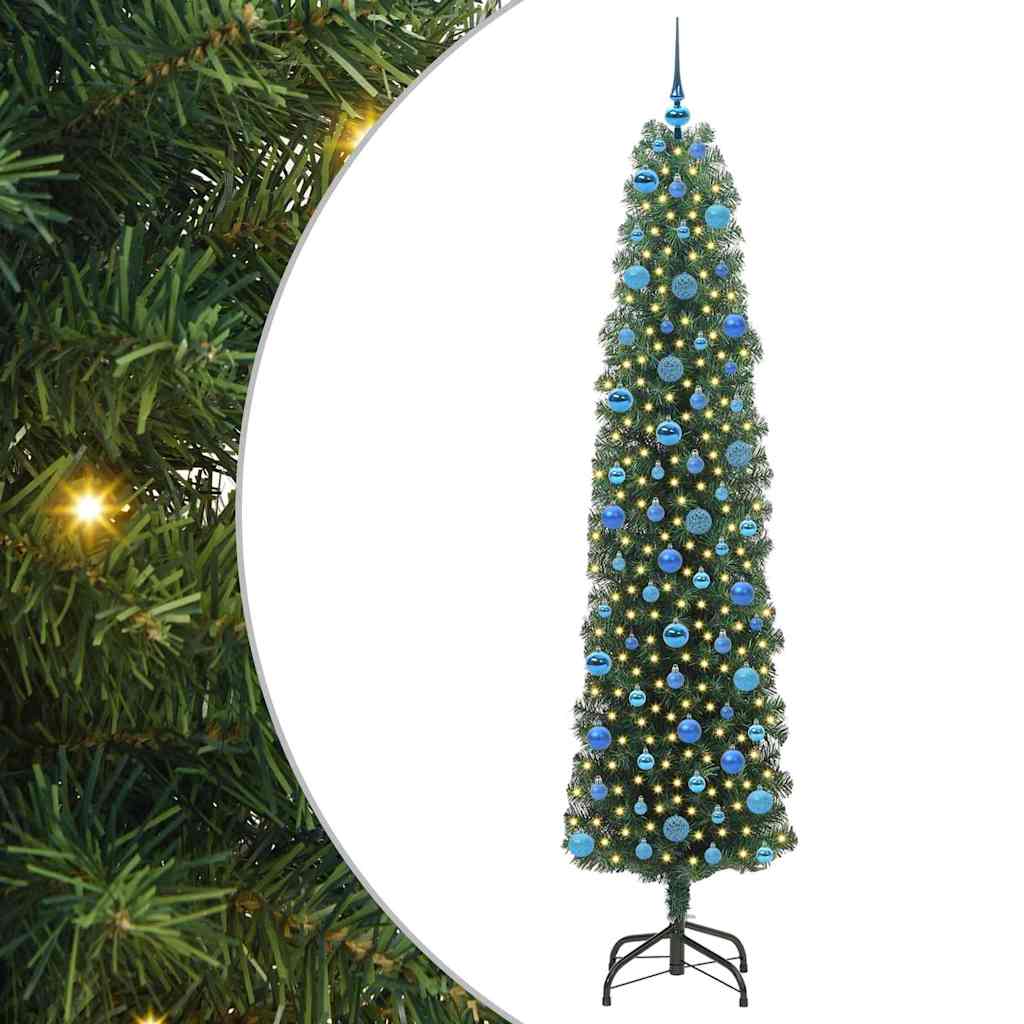Albero Di Natale Artificiale Con 300 Led Verde 240 cm