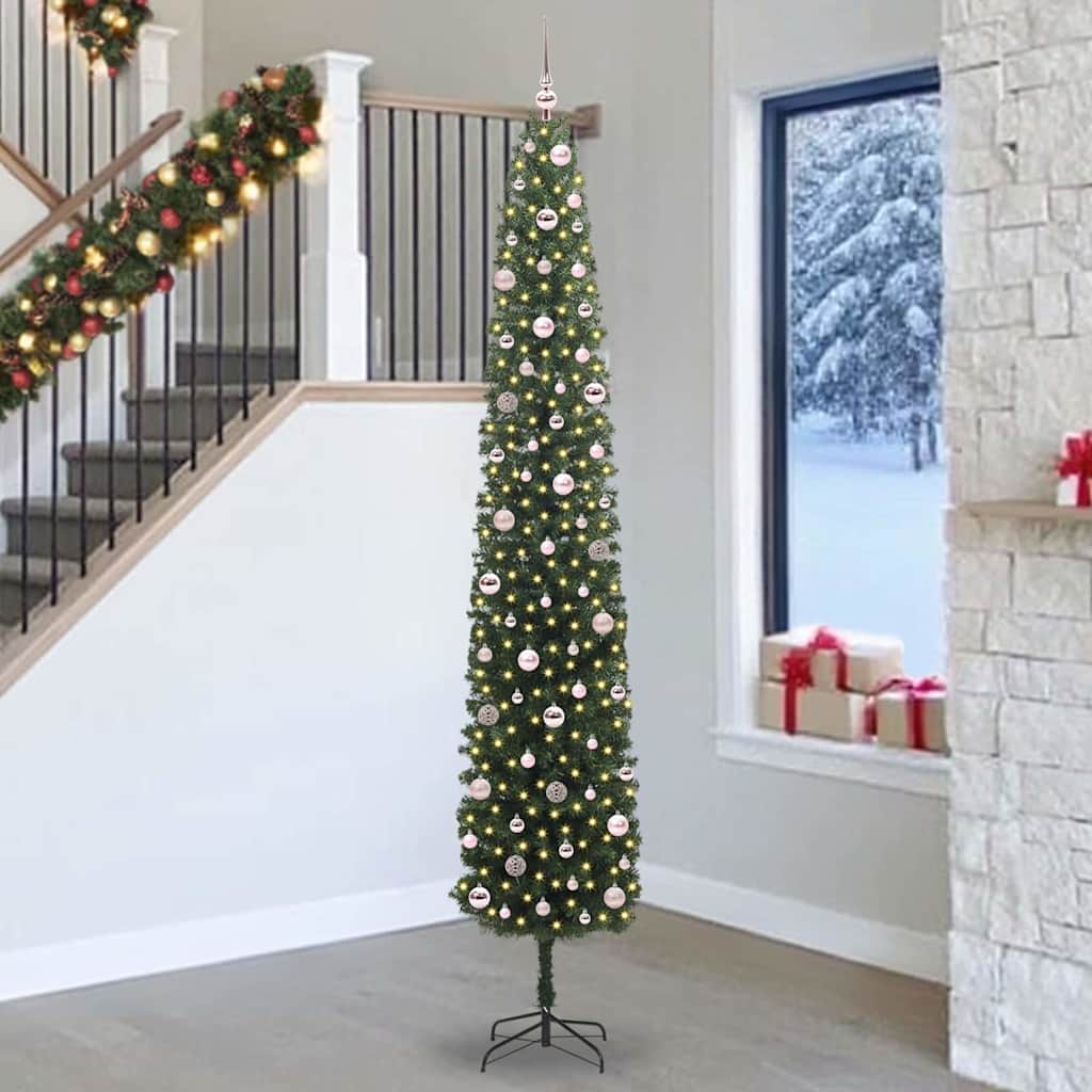 Albero Di Natale Artificiale Con 300 Led Verde 270 cm
