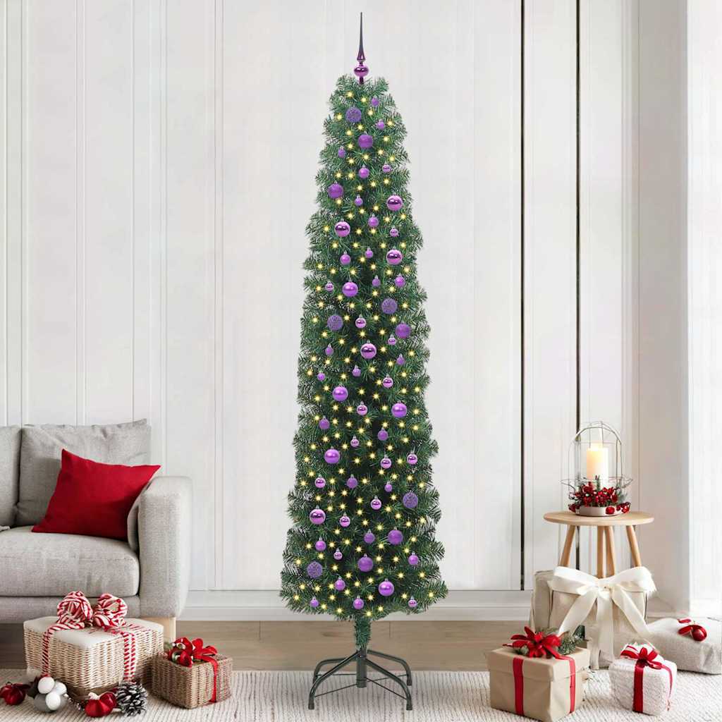 Albero Di Natale Artificiale Con 300 Led Verde 240 cm