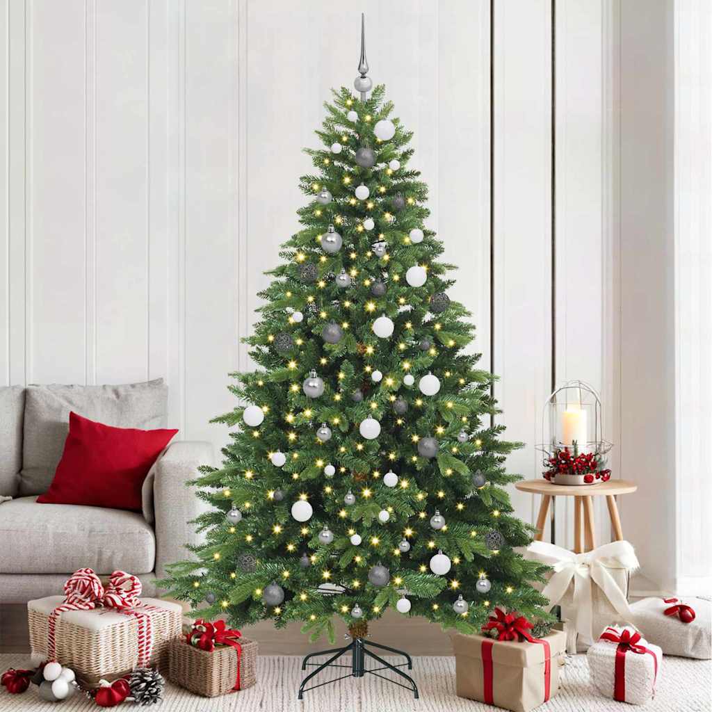 Albero Di Natale Artificiale Con 300 Led Verde 210 Cm Pe E Pvc
