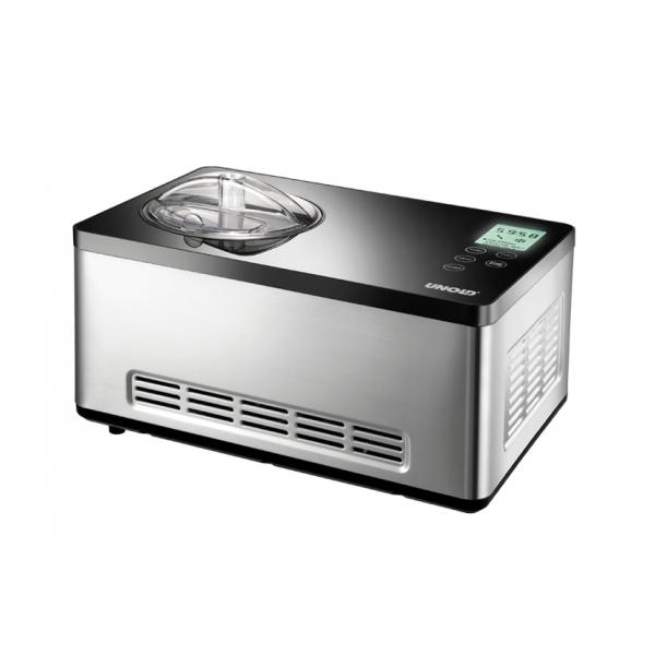 Unold Eismaschine Gusto 48845, Kompressor Eismaschine, 2 L, 1 Becken, Schwarz, Edelstahl, 60 Min, Lcd