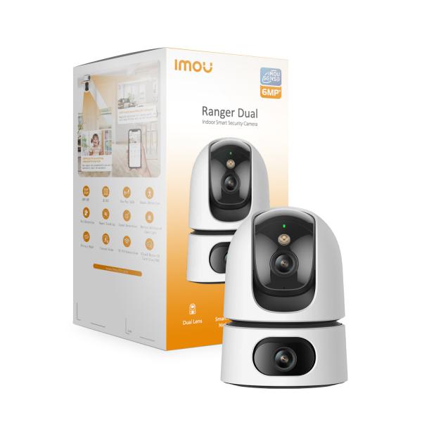 Imou Ranger Dual 6mp Telecamera Interna Doppia Ottica Motorizzata, Ai Imou Sense, Sirena E Faretto