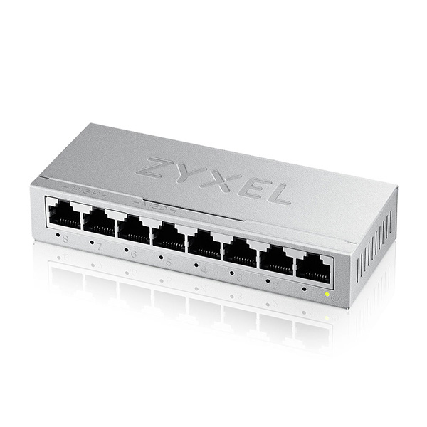 Zyxel Switch Unmanaged GS-108b V5 , 8 Porte Gigabit, Chassis Metallo, Desktop