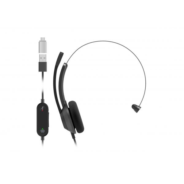 Cisco HS-W-321-C-Usbc Cuffia E Auricolare Cablato A Padiglione Usb Tipo A Nero (cisco Headset 321 - Cuffie Con Microfono - Over Ear - Cablato - UsB-A