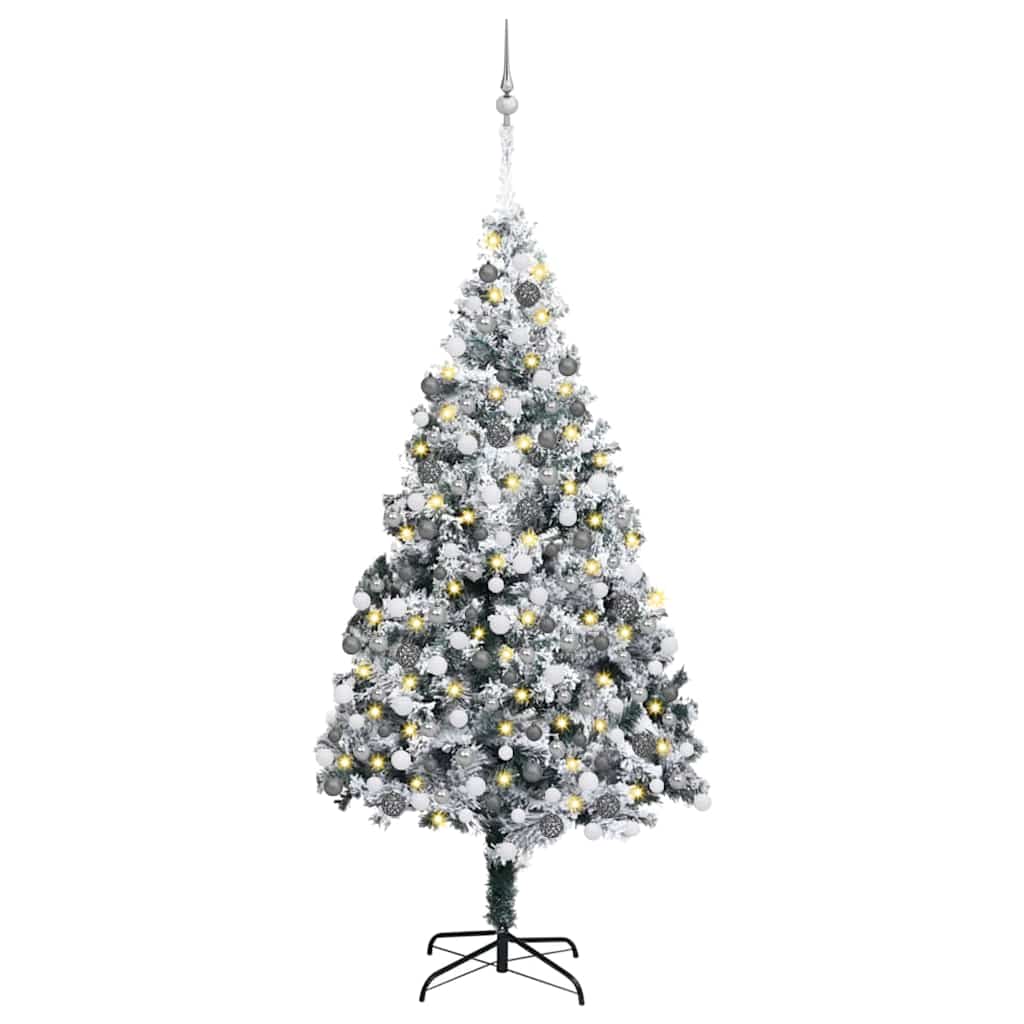 Albero Di Natale Artificiale Con 300 Led Bianco 180 cm