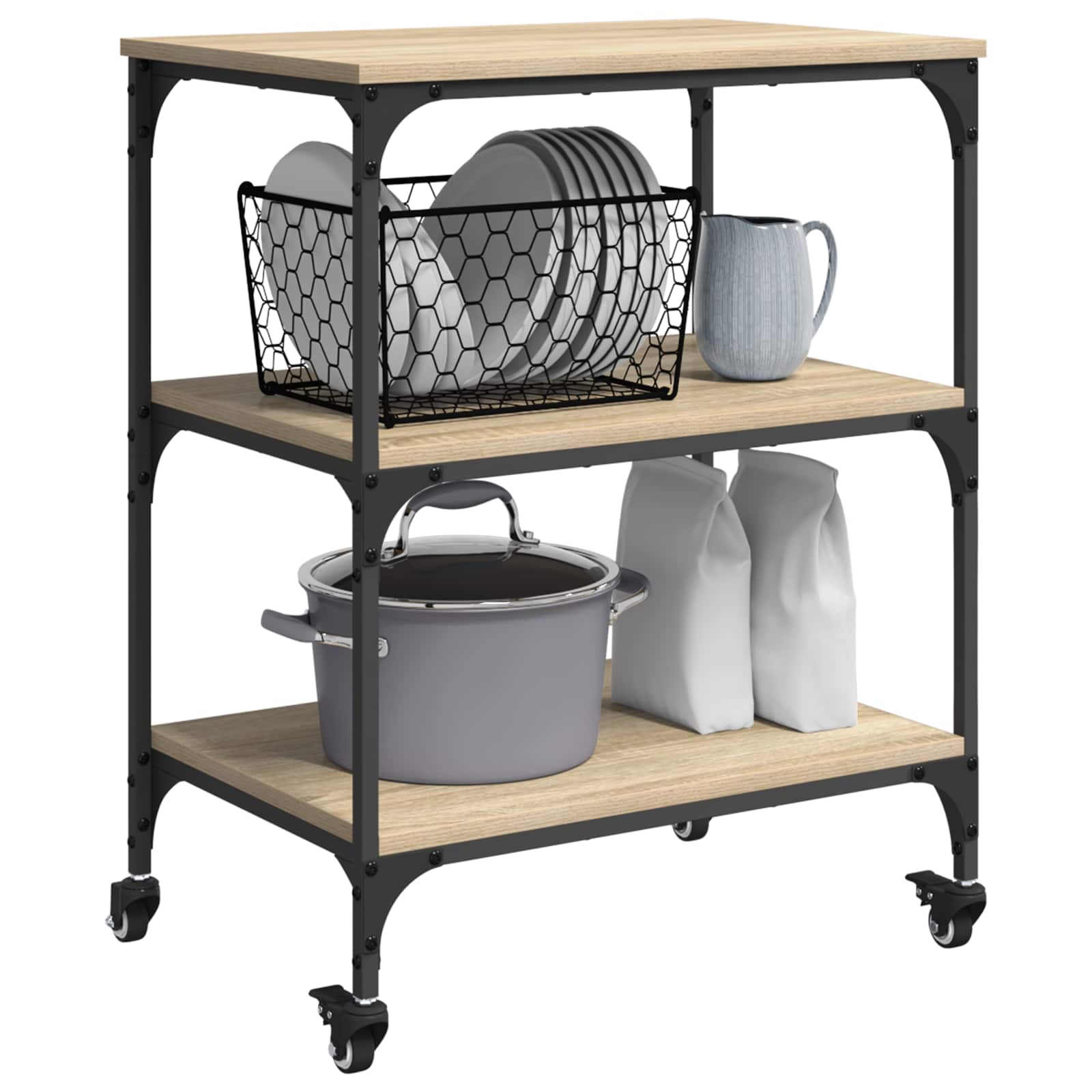 Carrello Da Cucina Rovere Sonoma 60 X 41 X 76 cm - Image 3