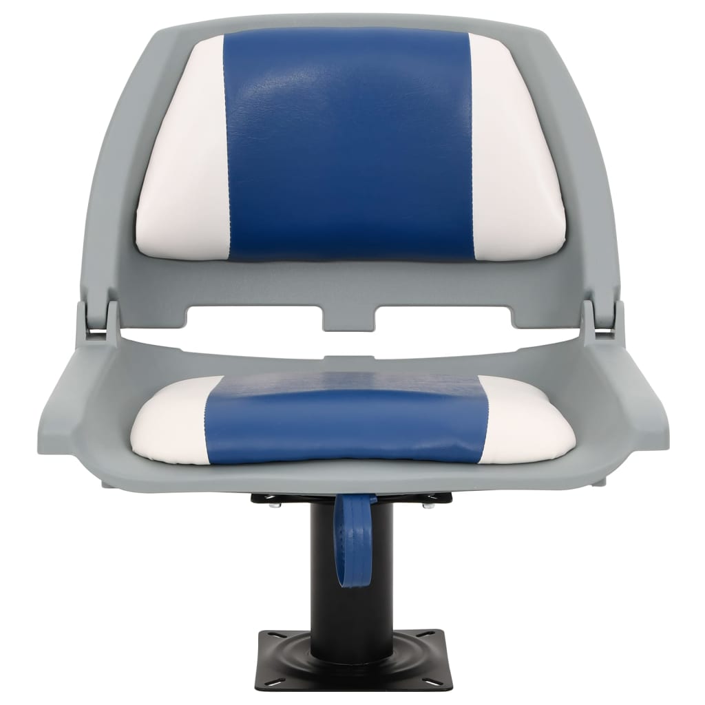 Set Sedile Per Barca Pieghevole 4 Pz Blu E Bianco 48x51x41 cm - Image 3