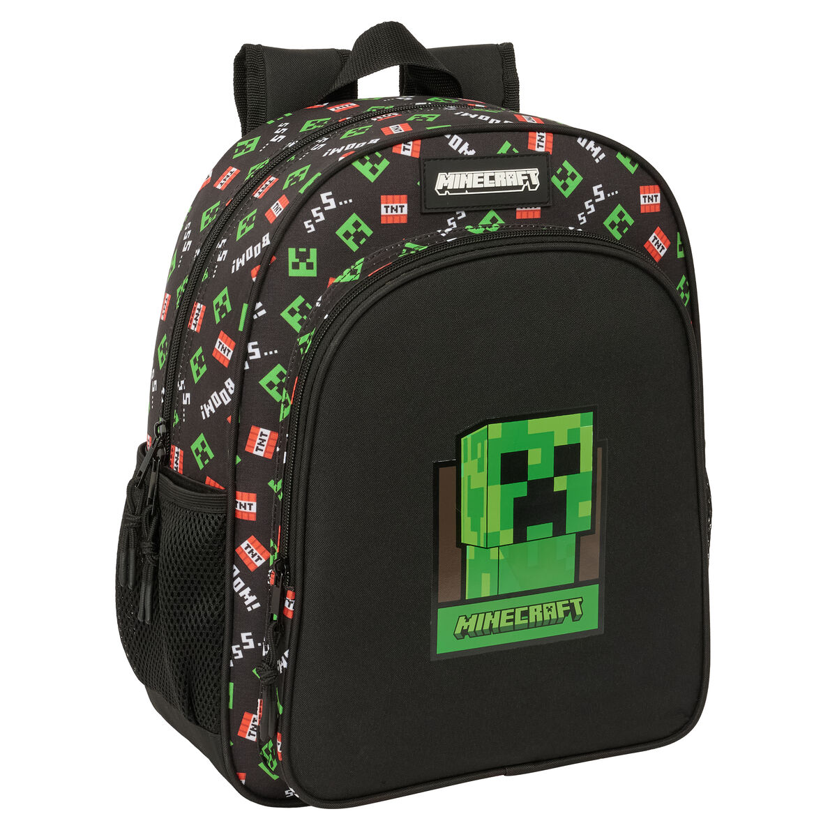 Zaino Scuola Minecraft Nero 32 X 38 X 12 cm