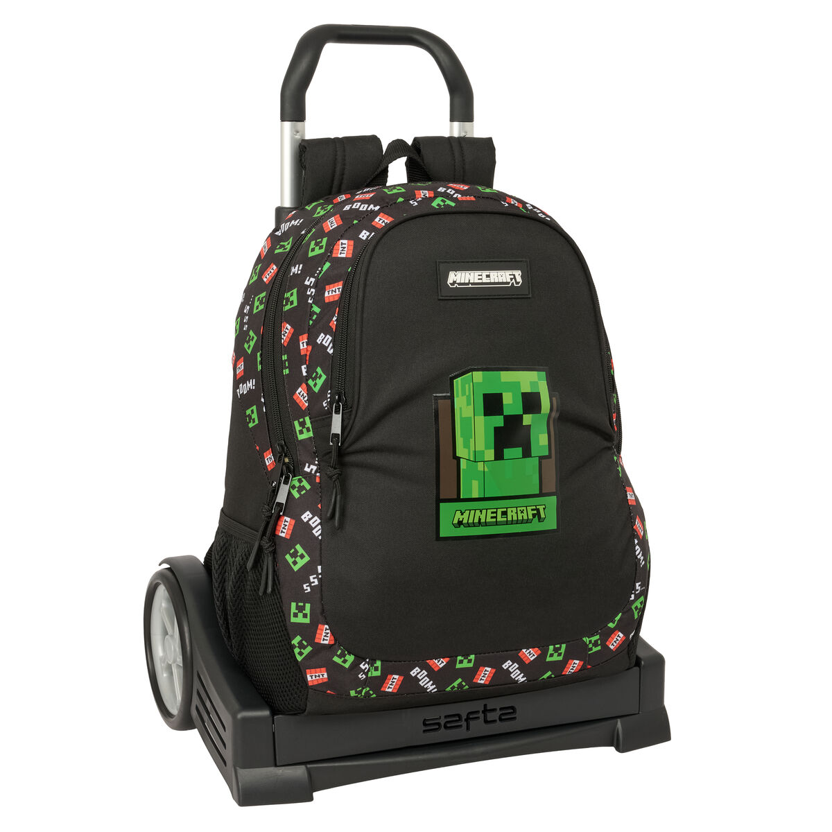 Trolley Per La Scuola Minecraft Nero 32 X 44 X 16 cm