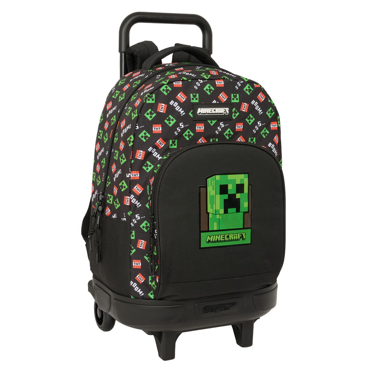 Trolley Per La Scuola Minecraft Nero 33 X 45 X 22 cm