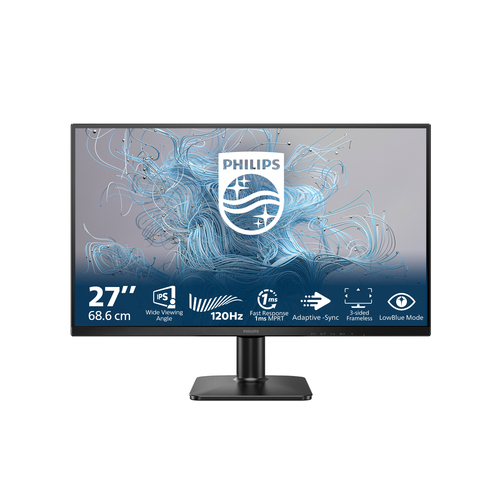 Philips Monitor 27 Led Ips Fhd 16:9 4ms 250 Cdm 120hz, Vga/dvi/hdmi