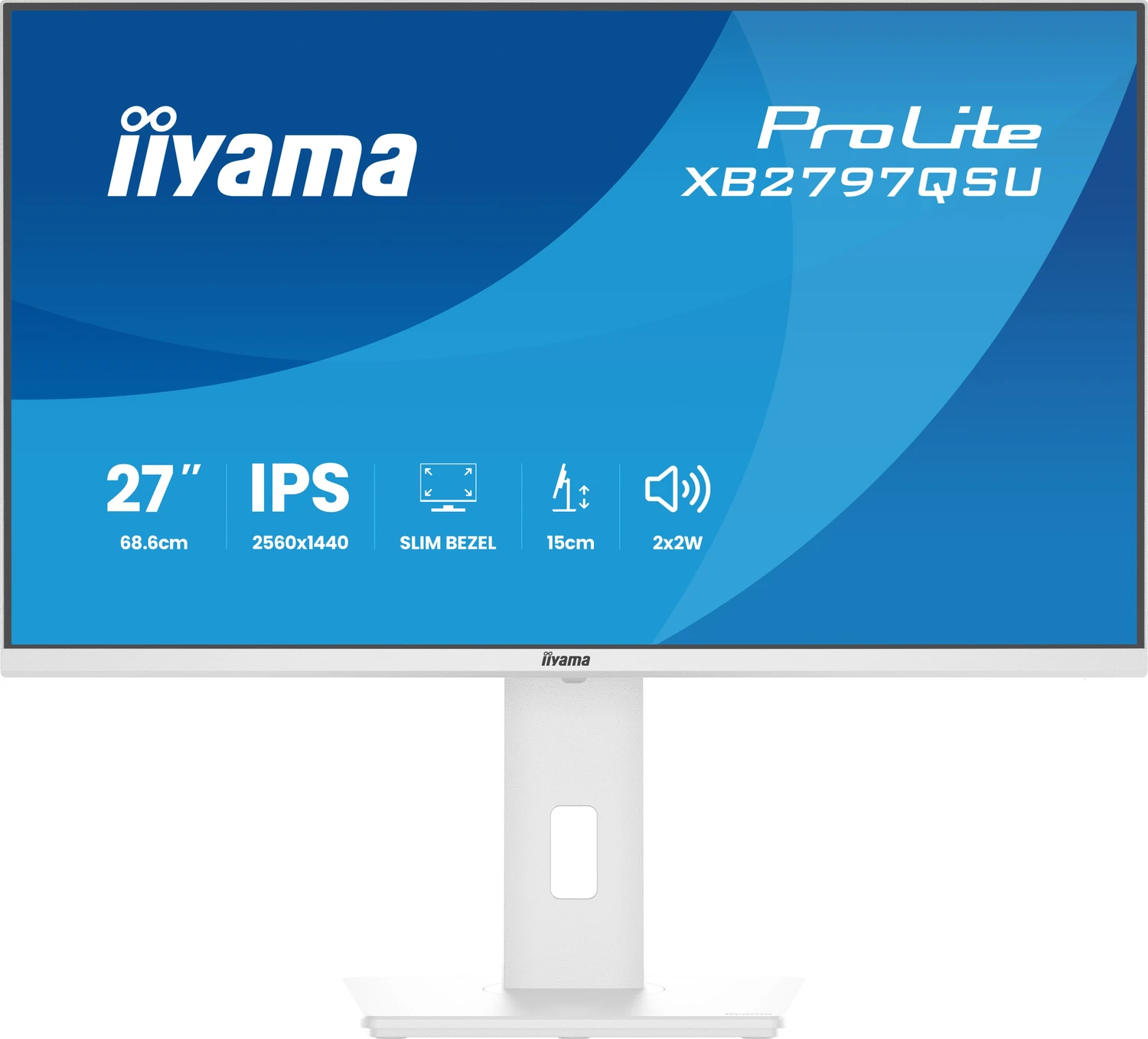 Iiyama Prolite Xb2797qsU-W1 27" Qhd IpS-Monitor Weiß UsB-C Hub 2560x1440 75hz (xb2797qsU-W1)