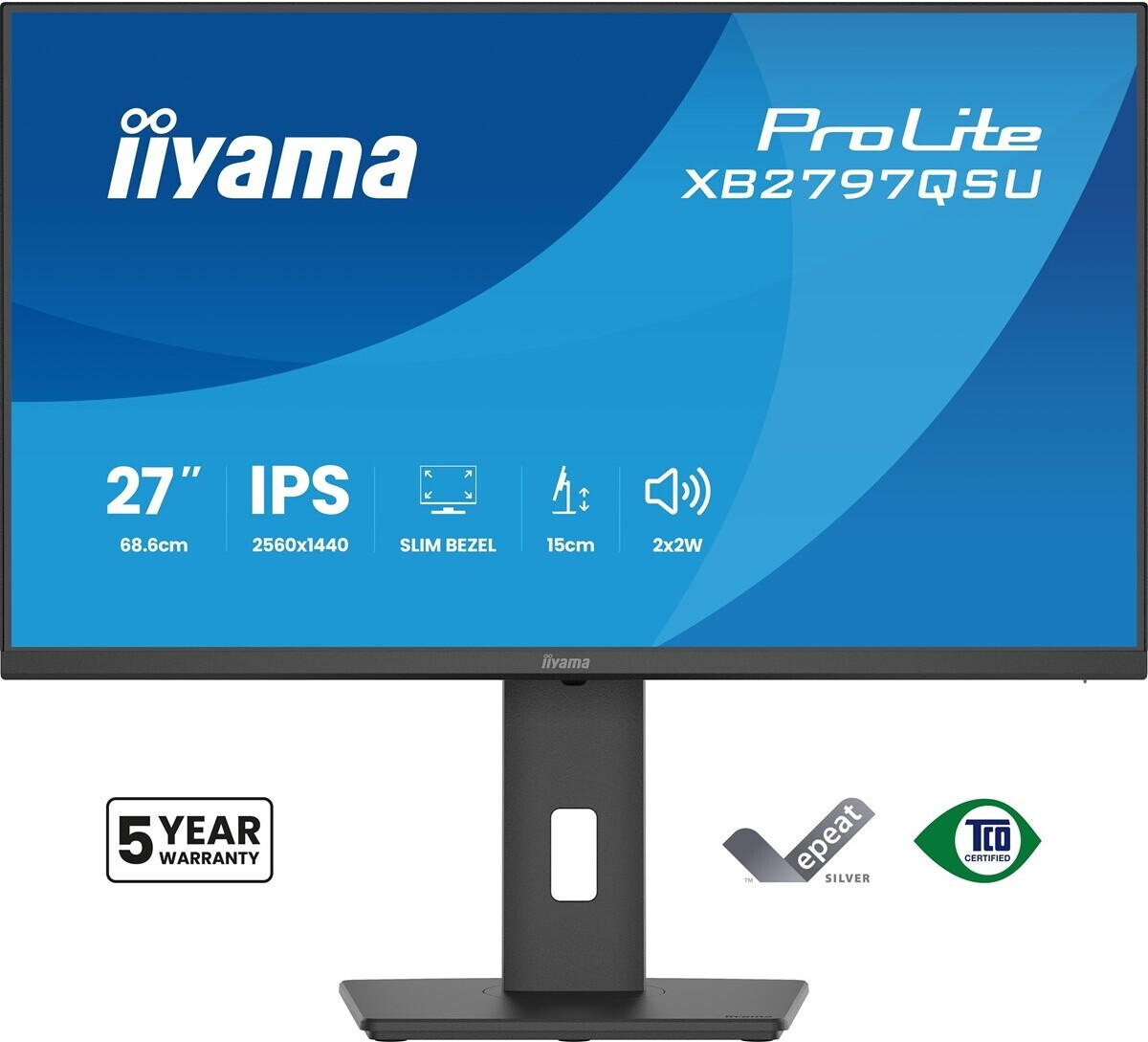 Iiyama Prolite Xb2797qsU-B1 27" Qhd IpS-Monitor 2560x1440 75hz 2xhdmi Schwarz
