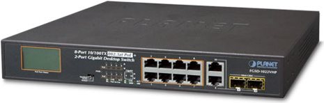 Planet FgsD-1022vhp - Switch - Nicht Verwaltet - 8 X 10/100 (poe+) + 2 X KombI-GigabiT-Sfp - Desktop - Poe+ (fgsD-1022vhp)