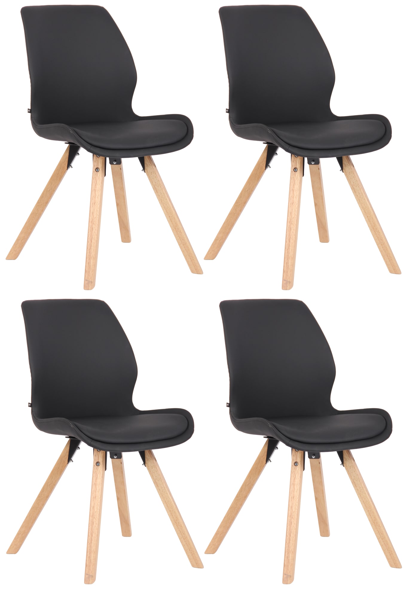 4er Set Stuhl Luna Kunstleder
