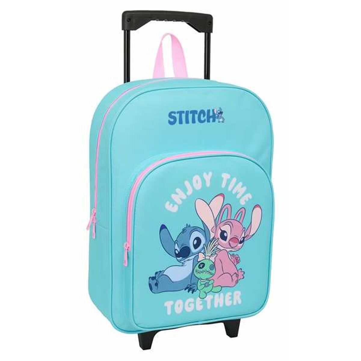 Trolley Per La Scuola Stitch Azzurro 32 X 42 X 14 cm