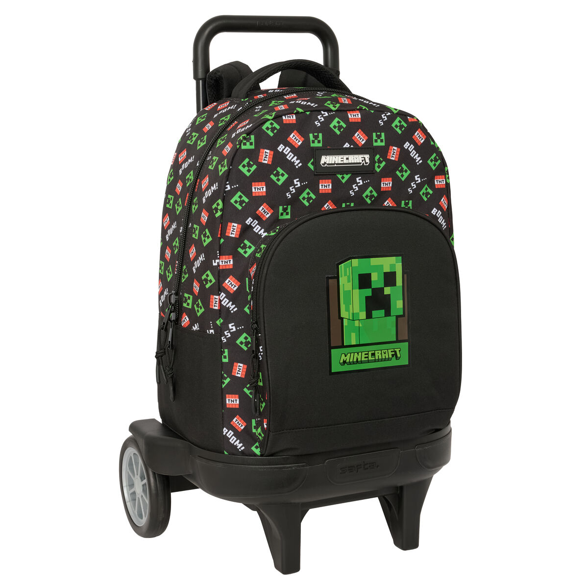Trolley Per La Scuola Minecraft Nero 33 X 45 X 22 cm