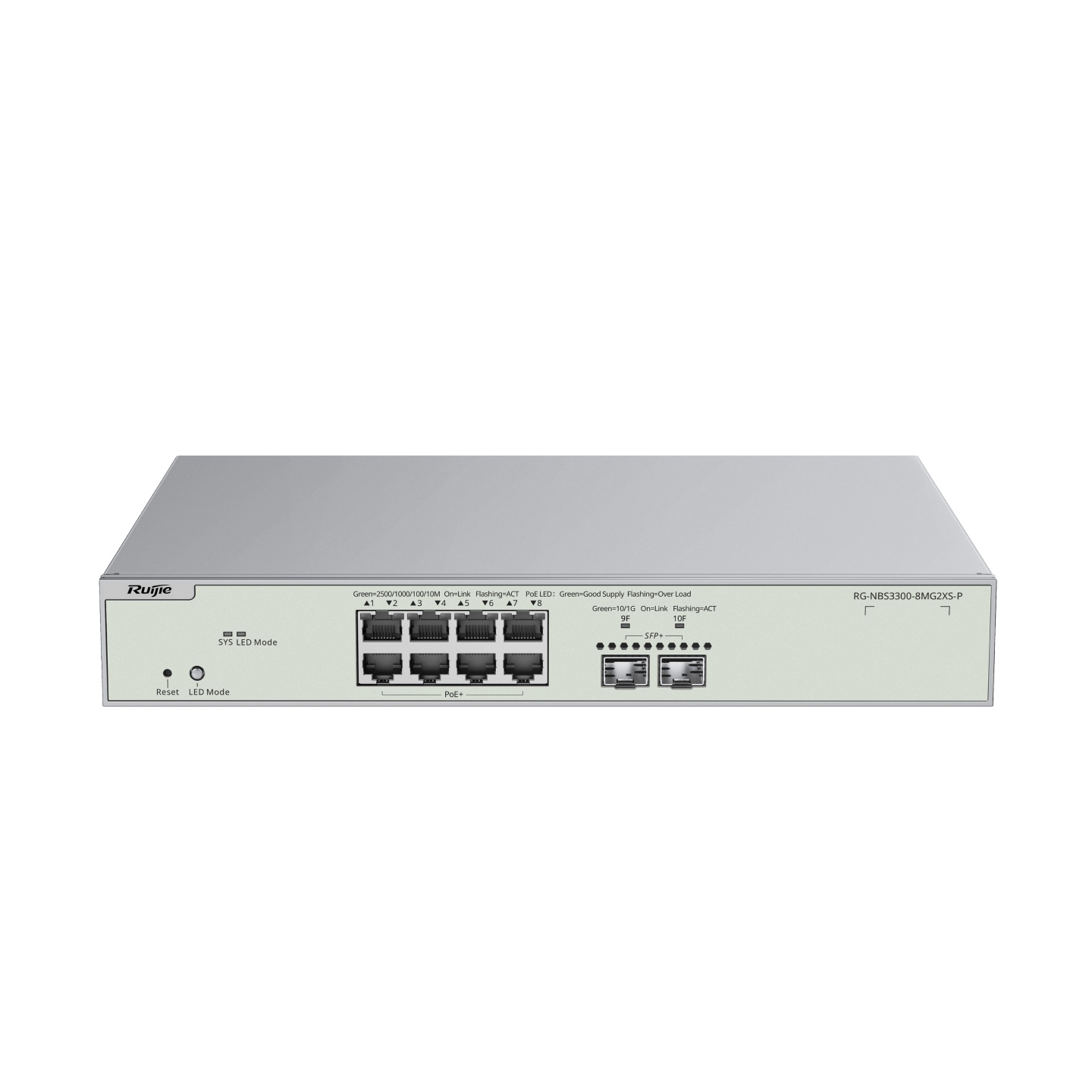 Reyee Cloud Switch Managed L2 MultI-Gigabit 8 Porte 2,5gb Poe+, 2 Porte Uplink 10g Sfp+