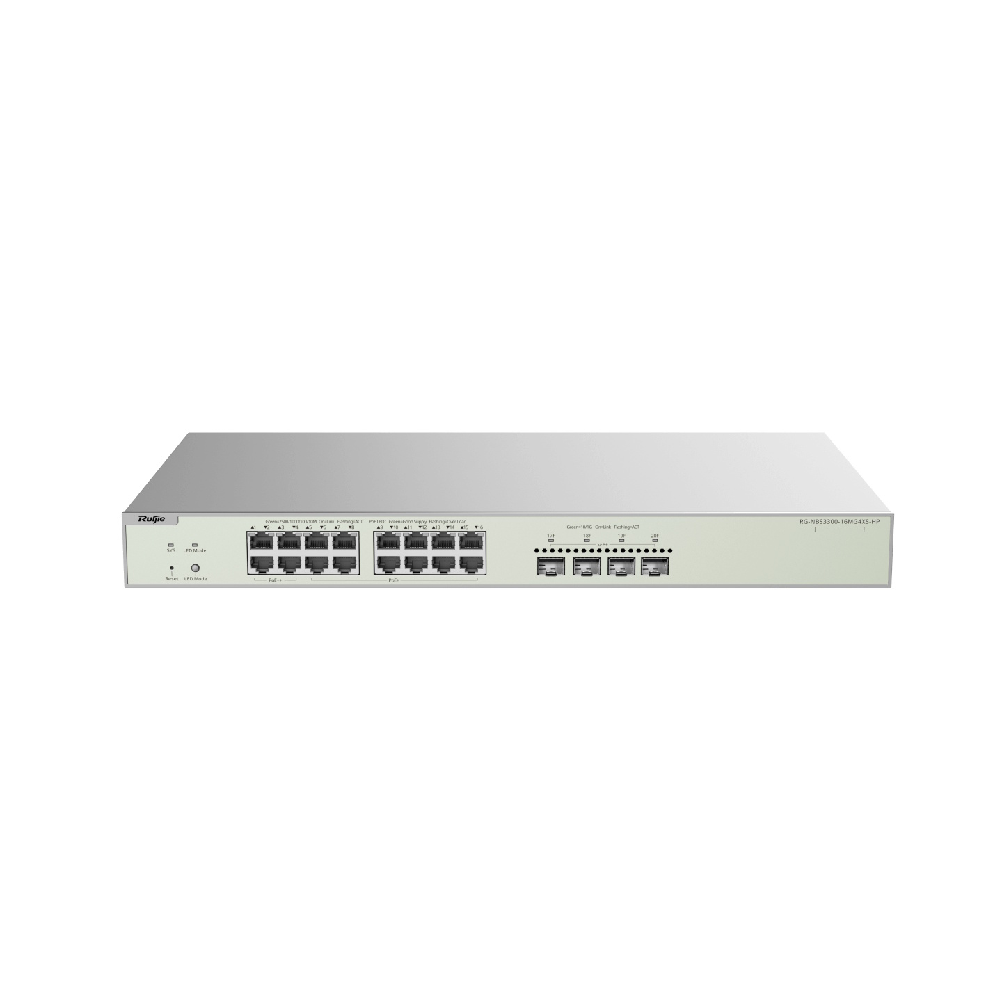 Reyee Cloud Switch Managed L2 MultI-Gigabit 16 P. 2,5gb, 4 P. 2,5gb Poe++, 12 P. Poe+, 4 P. 10g Sfp+