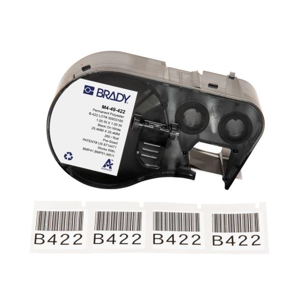 Brady M4-49-422 Etichetta Per Stampante Nero, Bianco Etichetta Per Stampante Autoadesiva (bmp41/bmp51/bmp53/m511 Label - Printer Labels)
