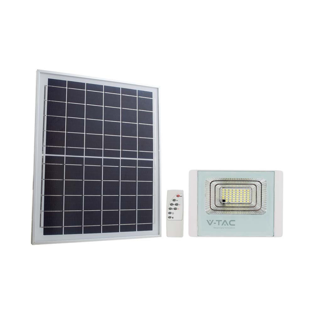 12w Led Solar Floodlight 6400k White Body