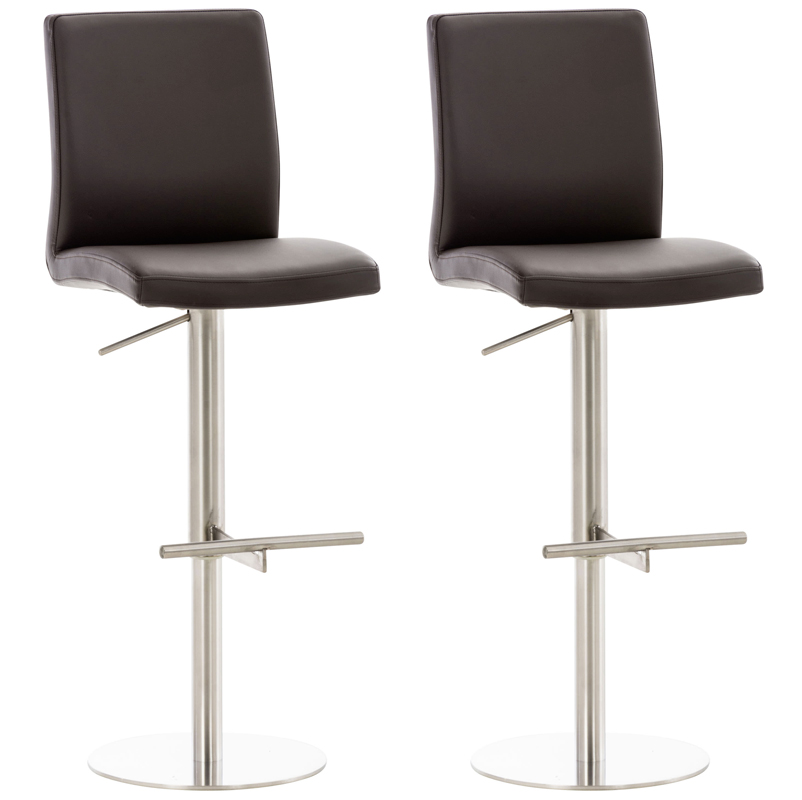 2er Set Barhocker Cadiz Kunstleder Edelstahl