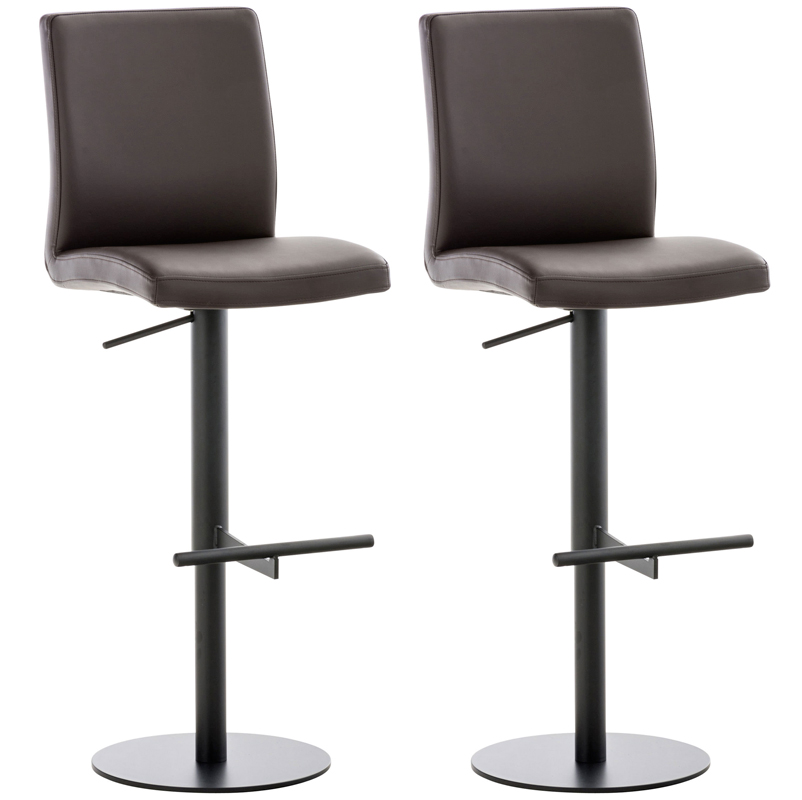 2er Set Barhocker Cadiz Kunstleder Schwarz