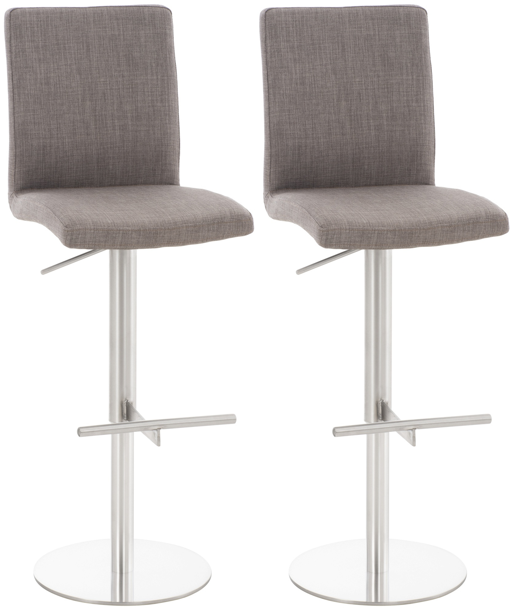 2er Set Barhocker Cadiz Stoff Edelstahl