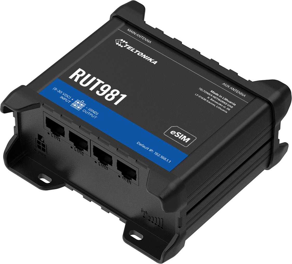 Teltonika Rut981 Cat4 Lte Router Dual Sim Esim 4x Ethernet Wifi Global