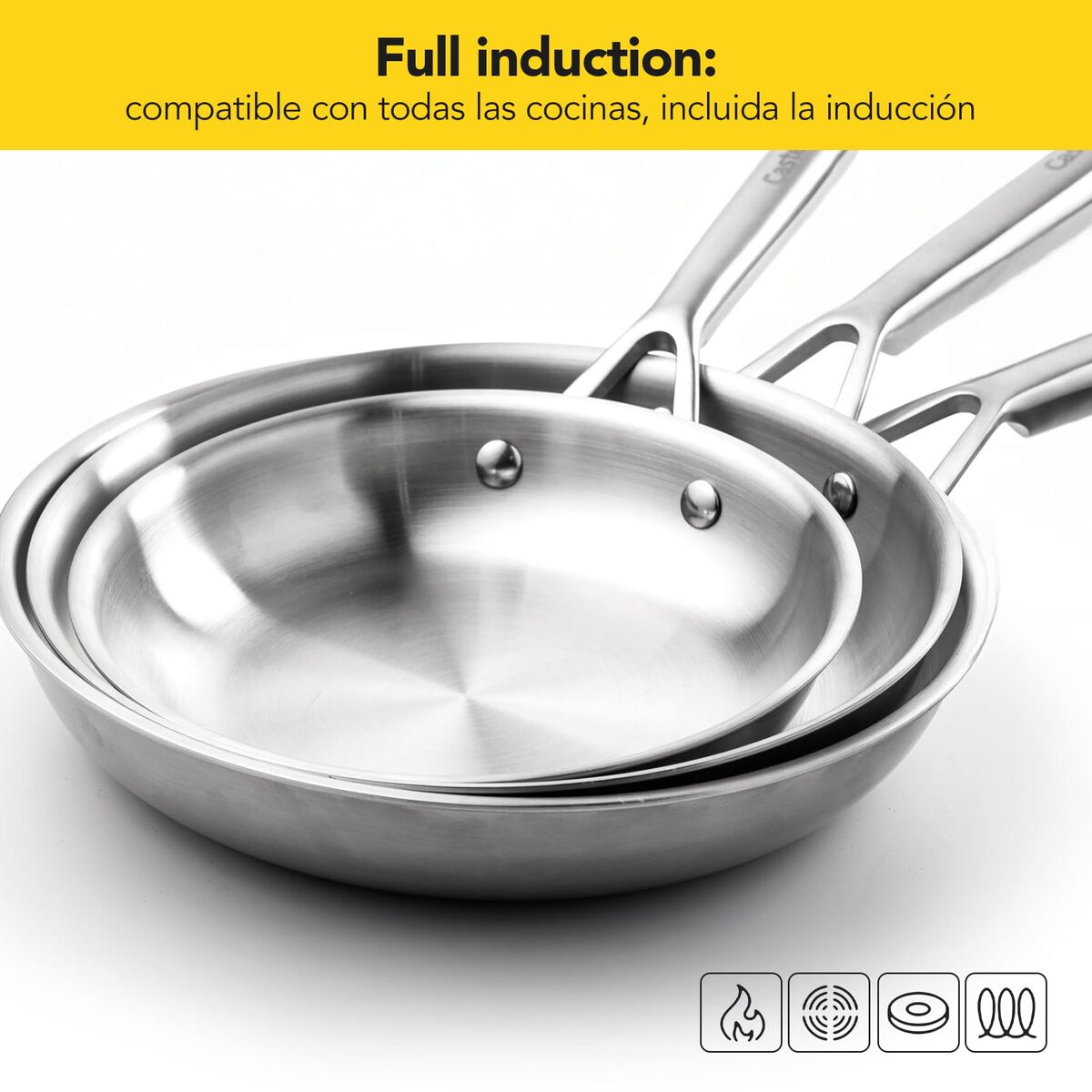 Padella Castey E-S22 Grigio Acciaio Inossidabile Ø 22 cm - Image 4