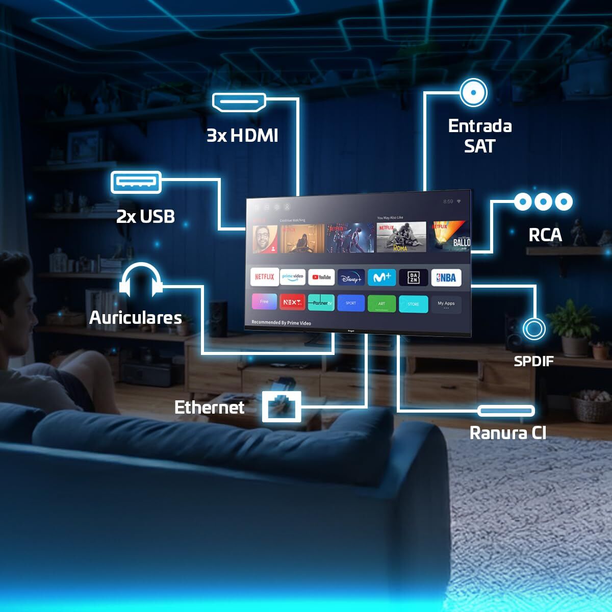 Smart Tv Engel Le4086sm 40 40" Full Hd Led Pvr DvB-t2 - Image 4