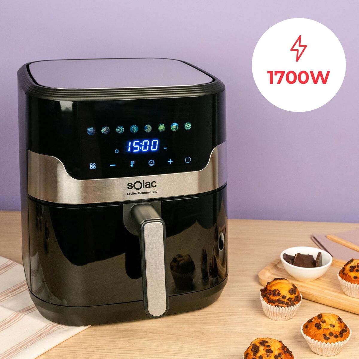 Friggitrice Ad Aria Solac Nero 1700 W 8 L