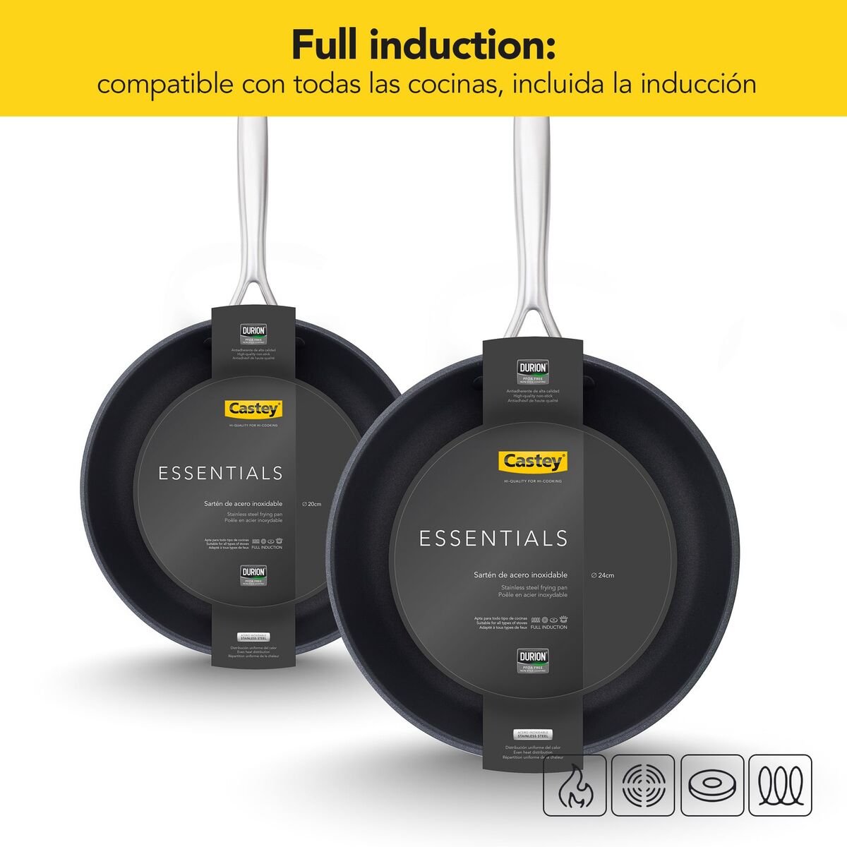 Padella Castey EA-S20 Grigio Acciaio Inossidabile Ø 20 cm - Image 4