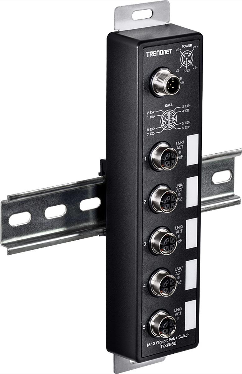 Trendnet 5-Port Industrial En50155 M12 - Gigabit Poe+ Railway Switch (tI-Xpg50)