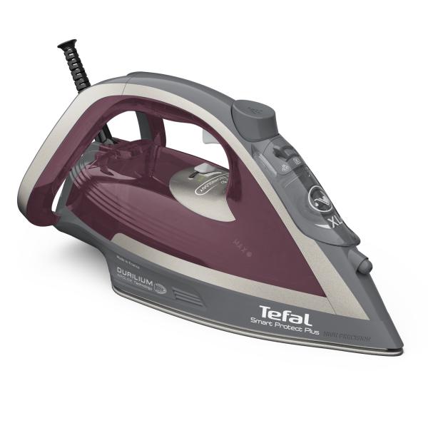 Tefal Smart Protect Plus Fv6870 Ferro Da Stiro A Secco E A Vapore Piastra Durilium Airglide 2800 W Rosso (tefal Steam Iron Fv 6870 Grey / Red)