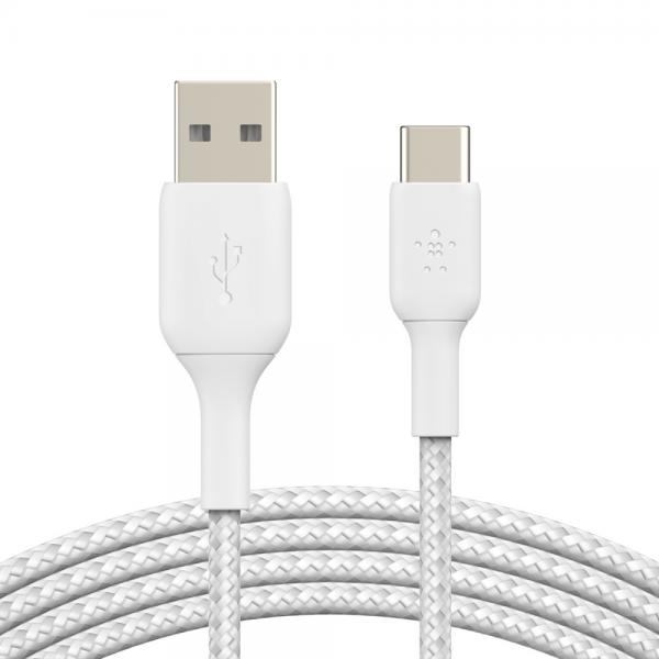Cavo Intrecciato - Belkin - UsB-C A UsB-A - 1 M - Bianco