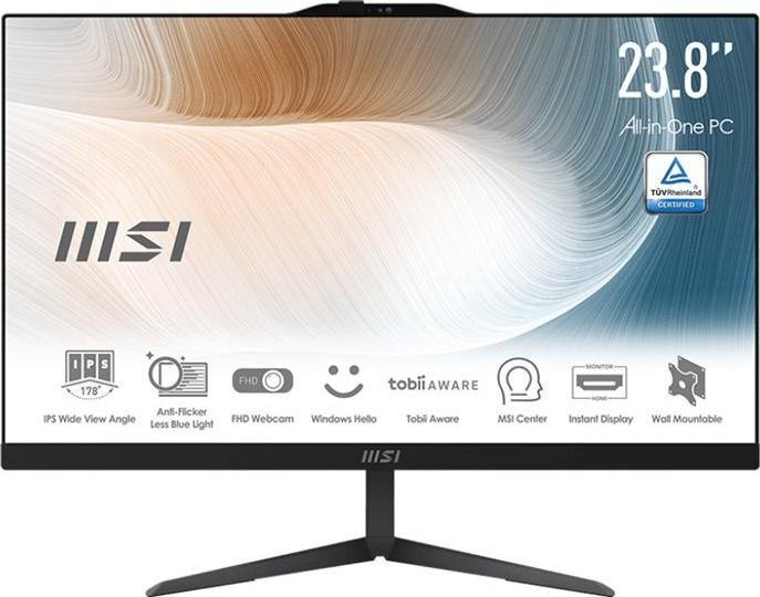 Msi Modern Am242 12M-1629xde AlL-IN-One Schwarz 23.8" 60.5cm Fhd Display Intel Core - AlL-IN-One Mit Monitor - Core I3 (00ae0711-1629)
