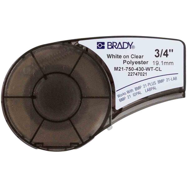 Brady M21-750-430-WT-Cl Etichetta Per Stampante Trasparente Etichetta Per Stampante Autoadesiva (polyester Tape For M211 M210 - Bmp21-Plus Bmp21-Lab